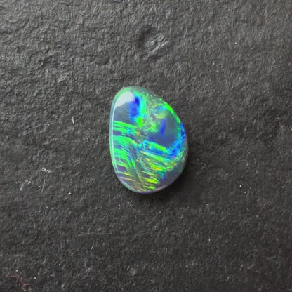 0.47ct Black Opal With A Green, Blue Play Of Color, From Lightning Ridge Australia