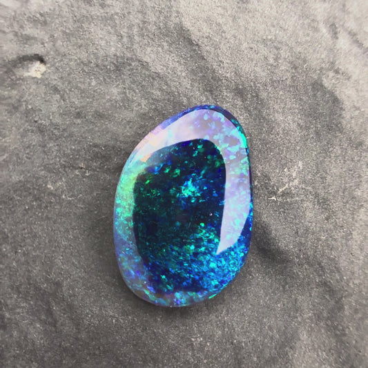 0.74cts Affordable Dark Opal With A Green Blue Palette