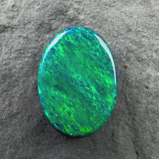 2.7cts Affordable Gem Black Opal With A Moss Pattern