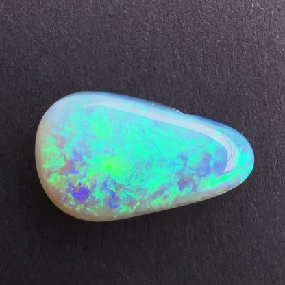 3.7cts Dark Crystal Opal With A Green Blue Play Of Color, From Lightning Ridge Australia