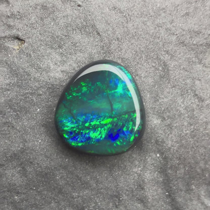 1.54cts Black Opal With A Deep Green Blue Play Of Color, From Lightning Ridge Australia