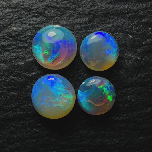 1.78ct Bundle(Price For Parcel)Small Round Crystal Opals With Minty Green, Blues
