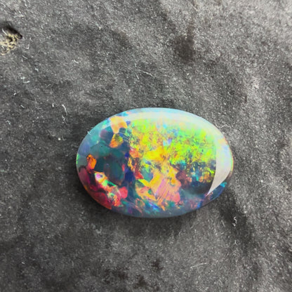 0.79cts Black Opal With A Vivid Red Pink Multicolor Play Of Color, From Lightning Ridge Australia (Copy)