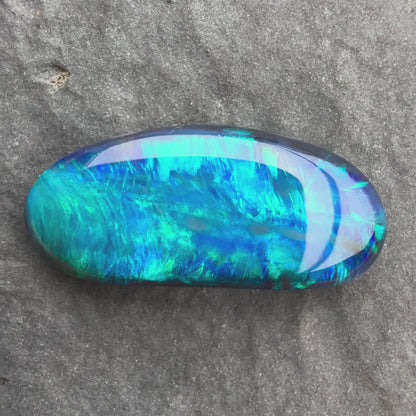 3.45cts Gem Black Opal With A Green Blue Play Of Color, From Lightning Ridge Australia