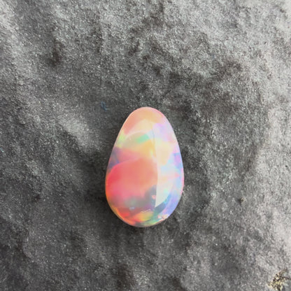 0.38cts Affordable Dark Opal With A Vivid Red Pink Multicolor Play Of Color, From Lightning Ridge Australia