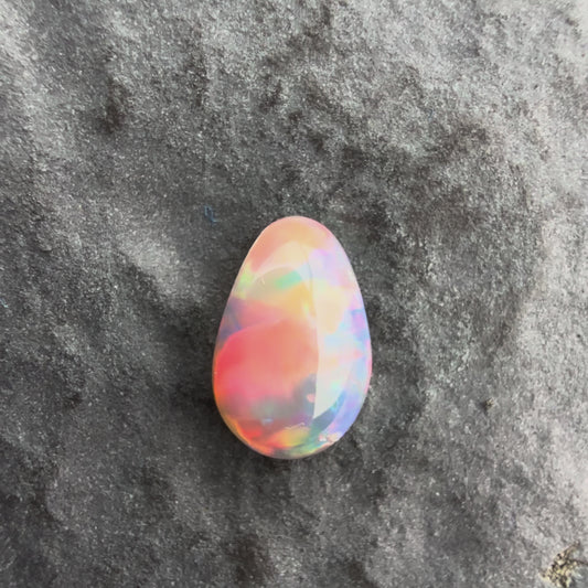 0.38cts Affordable Dark Opal With A Vivid Red Pink Multicolor Play Of Color, From Lightning Ridge Australia