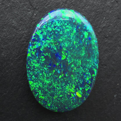 10cts Gem Black Opal With Vivid Dark Blue-Green Pinfire Pattern