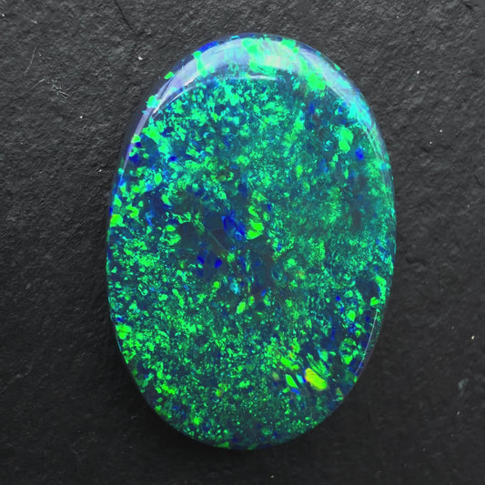 10cts Gem Black Opal With Vivid Dark Blue-Green Pinfire Pattern