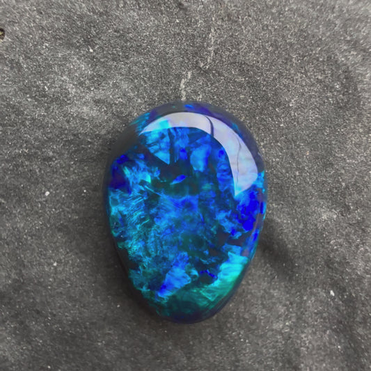 0.96cts Black Opal With A Deep Blue Play Of Color, From Lightning Ridge Australia