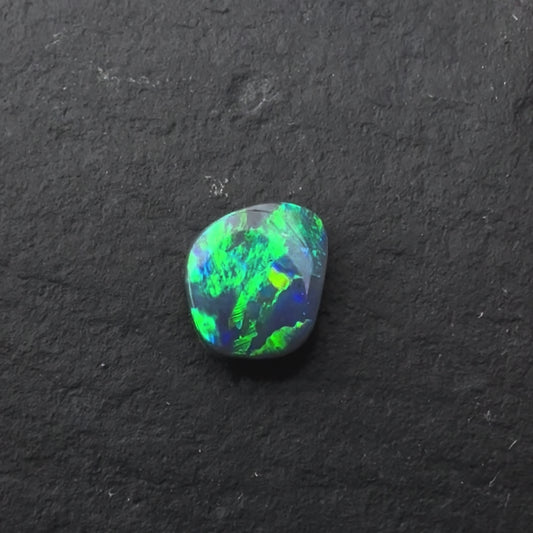 0.42ct Black Opal With A Green, Blue Play Of Color, From Lightning Ridge Australia