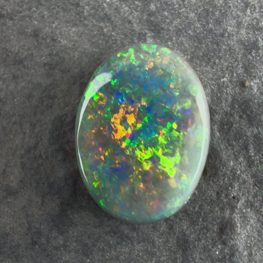 1.39cts Gem Dark Opal With A Beautiful Red Pink Multicolor Pattern