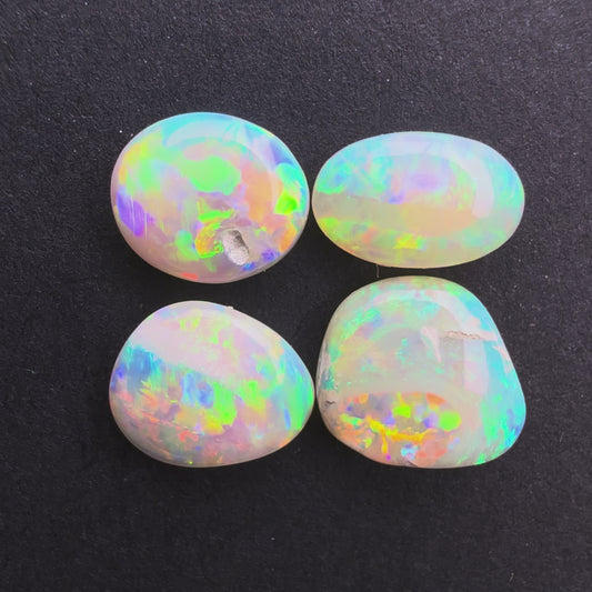 (Price For Parcel) Affordable Dark Crystal Opal Bundle With A Blue Green Multicolor Play Of Color, From Lightning Ridge Australia