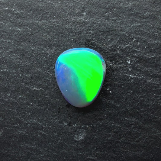 0.70cts Black and Crystal Opal With A Green, Blue Play Of Color, From Lightning Ridge Australia