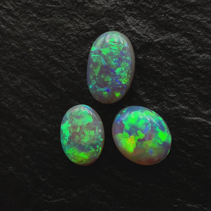 1.36ct BUNDLE (Price For Parcel) Dark Opals With Bright Greens and Hint Of Blue