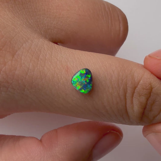 0.42ct Black Opal With A Green, Blue Play Of Color, From Lightning Ridge Australia