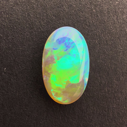 0.78cts Top Gem Crystal Opal With A Green Blue Play Of Color, From Lightning Ridge Australia