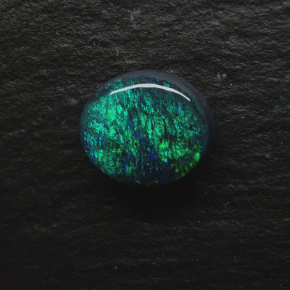 2.27ct Black Opal With A Green Moss Pattern