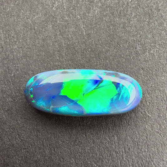 1.78cts Gem Black Opal With Blue Green Play Of Color, From Lightning Ridge Australia