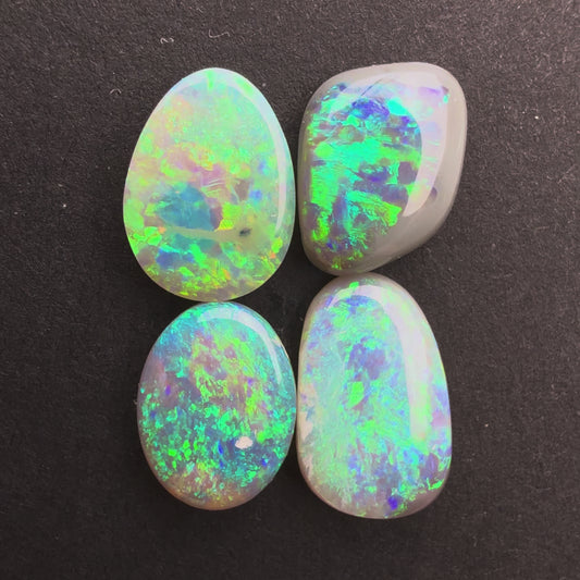 (Price For Parcel) Affordable Dark Opal Bundle With A Green Blue Play Of Color, From Lightning Ridge Australia
