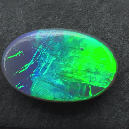 7.31cts Black Opal with a Green Blue Play of Color, From Lightning Ridge Australia