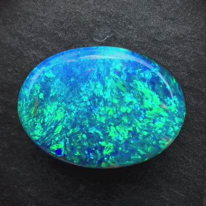 4.80cts Black Crystal with a Green Blue Play of Color, From Lightning Ridge Australia