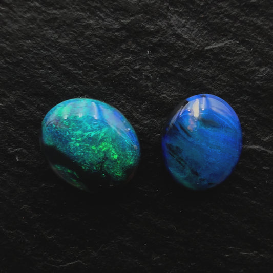 1.38ct Bundle (Price For Parcel)  Picture Stones Black Opals With vivid Blue-Green Marbling