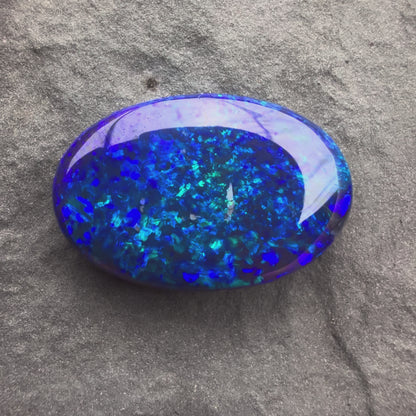 3.32cts Affordable Gem Black Opal With A Deep Blue Green Pattern