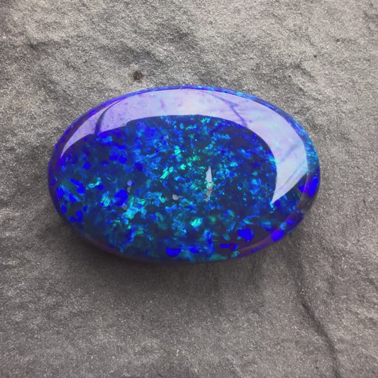 3.32cts Affordable Gem Black Opal With A Deep Blue Green Pattern