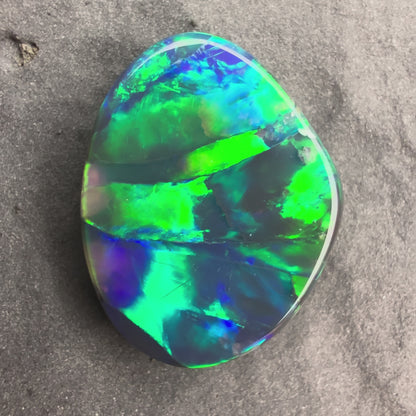2.81cts Gem Black Opal With A Beautiful Blue Green Play Of Color, From Lightning Ridge Australia