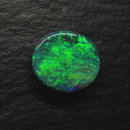 2.44ct Gem Black Opal With A Bright Green-Gold color Palette And A Moss Pattern