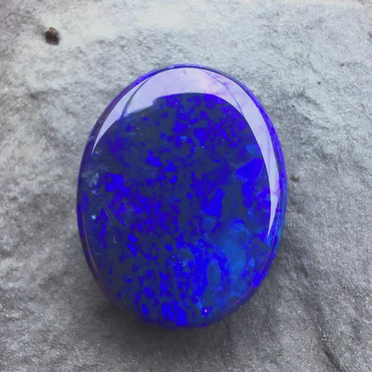 3.96cts Affordable Gem Black Opal With A Deep Blue Pattern