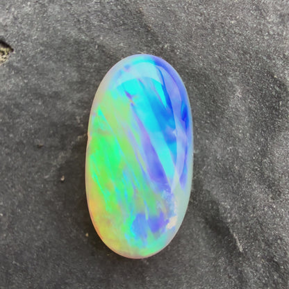 0.97cts Affordable Crystal Opal With A Vivid Green Blue Play Of Color, From Lightning Ridge Australia