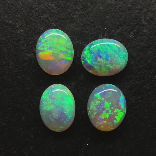 BUNDLE (price for parcel) Small Crystal Opals With Bright Minty Greens And Small Flash Patterns