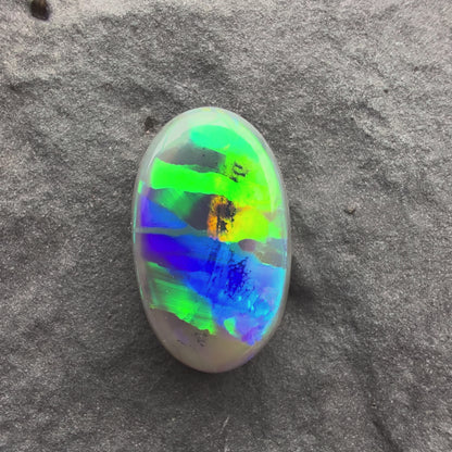 1.78cts Affordable Gem Dark Opal With A Blue Green Yellow Gold Ribbon Pattern