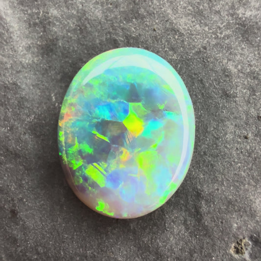 1.3cts Affordable Crystal Opal With A Green Blue Yellow Gold Play Of Color, From Lightning Ridge Australia