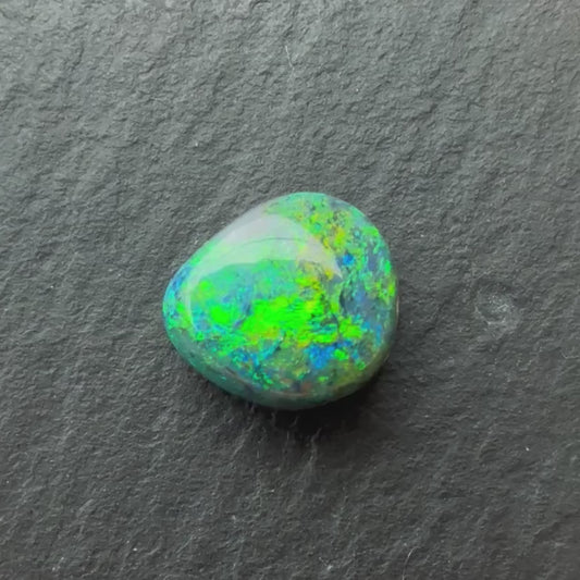 1.72ct Black Opal With A Green, Yellow, Gold Play Of Color, From Lightning Ridge Australia