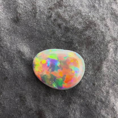0.4cts Affordable Dark Opal With A Vivid Red Pink Multicolor Play Of Color, From Lightning Ridge Australia