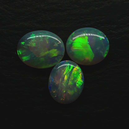 BUNDLE (price for parcel) Crystal Opals With A Vivid Green-Multicolor Palette.