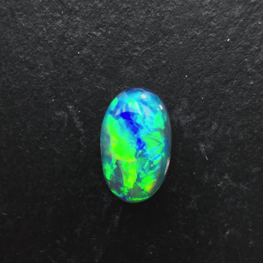 1.8cts World Class Gem Black Opal With Blue Green Palette and Broadflash Pattern