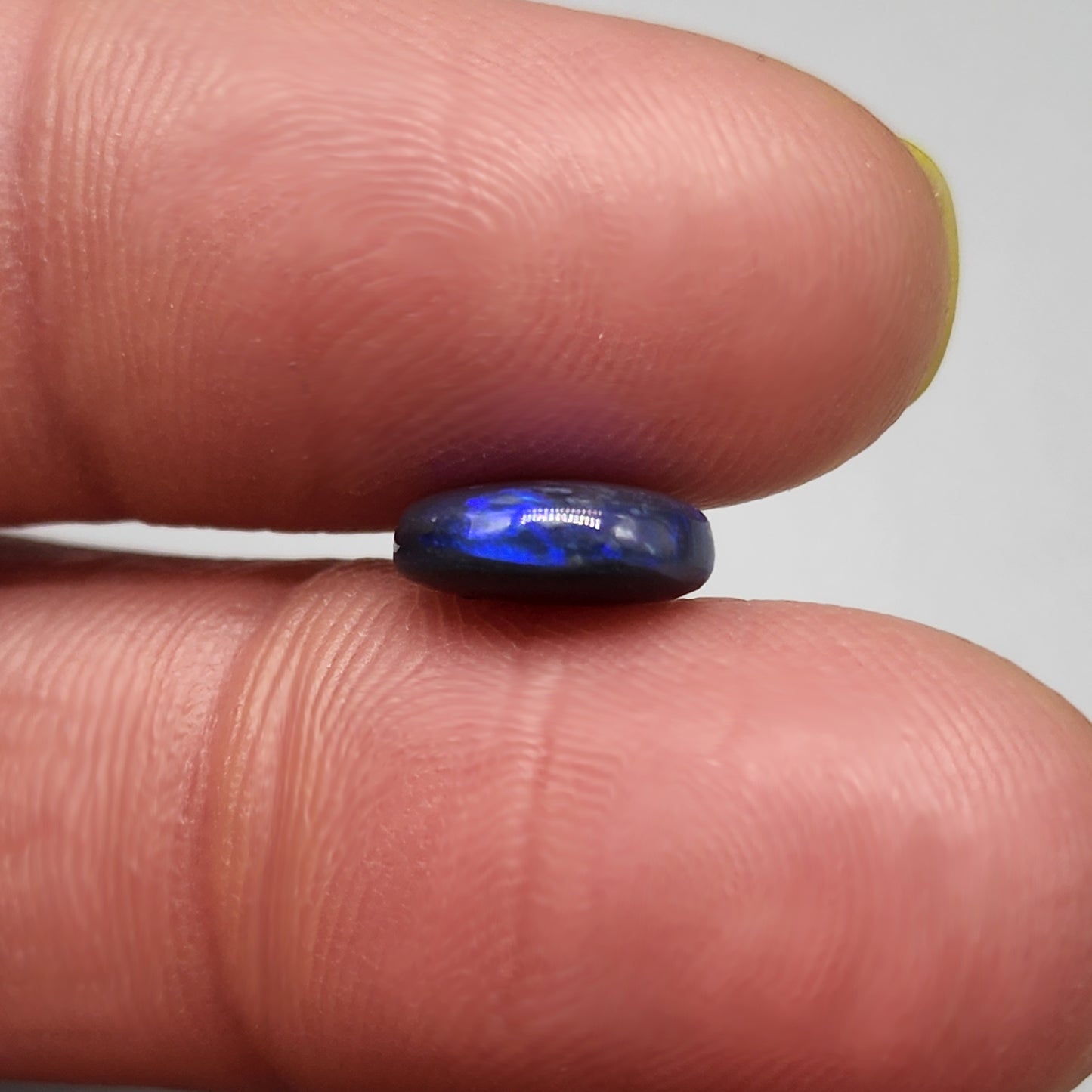 2cts Black Opal with phenomenal blue/green jigsaw pattern