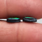 2.4CT Black opal pair with matching vertical bands of rich Green color