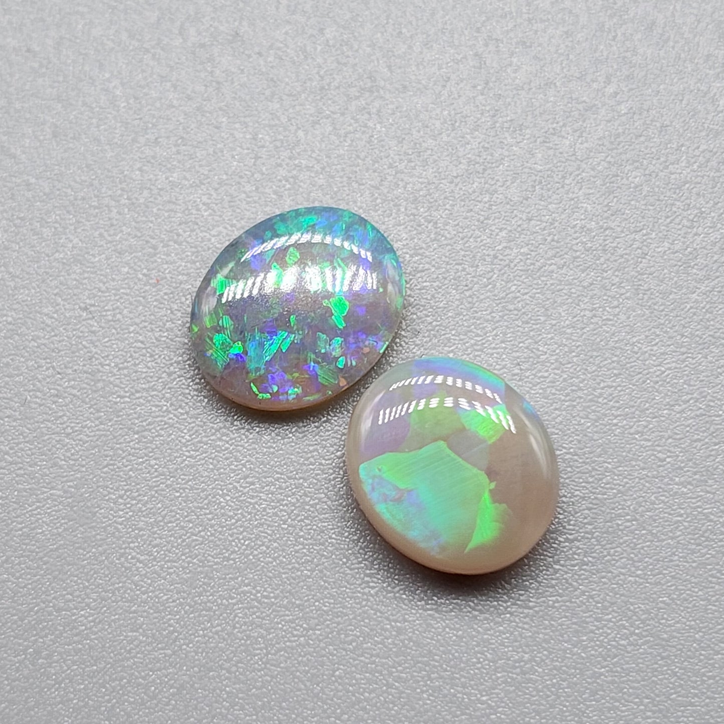 Assorted Dark opals with minty green-blue color play and lovely pattern dispersal